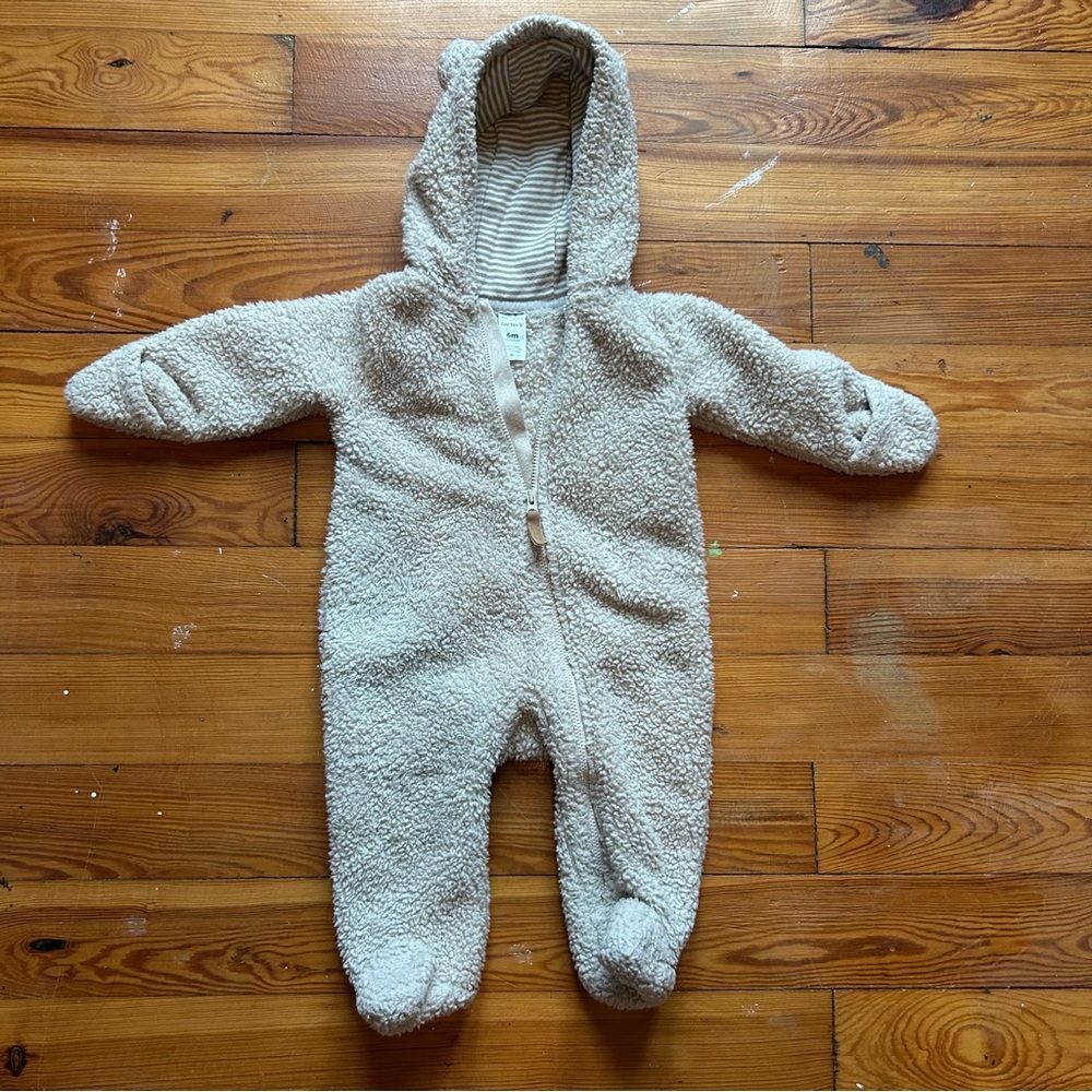 Carter's Cream Hooded Baby Footie